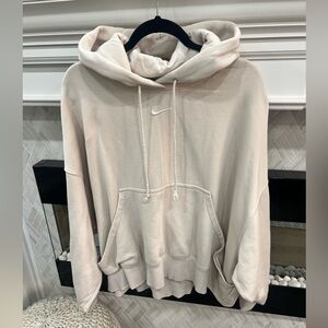 Nike Phoenix Fleece Cream Taupe Over-Overvized Waist Length Hoodie XL